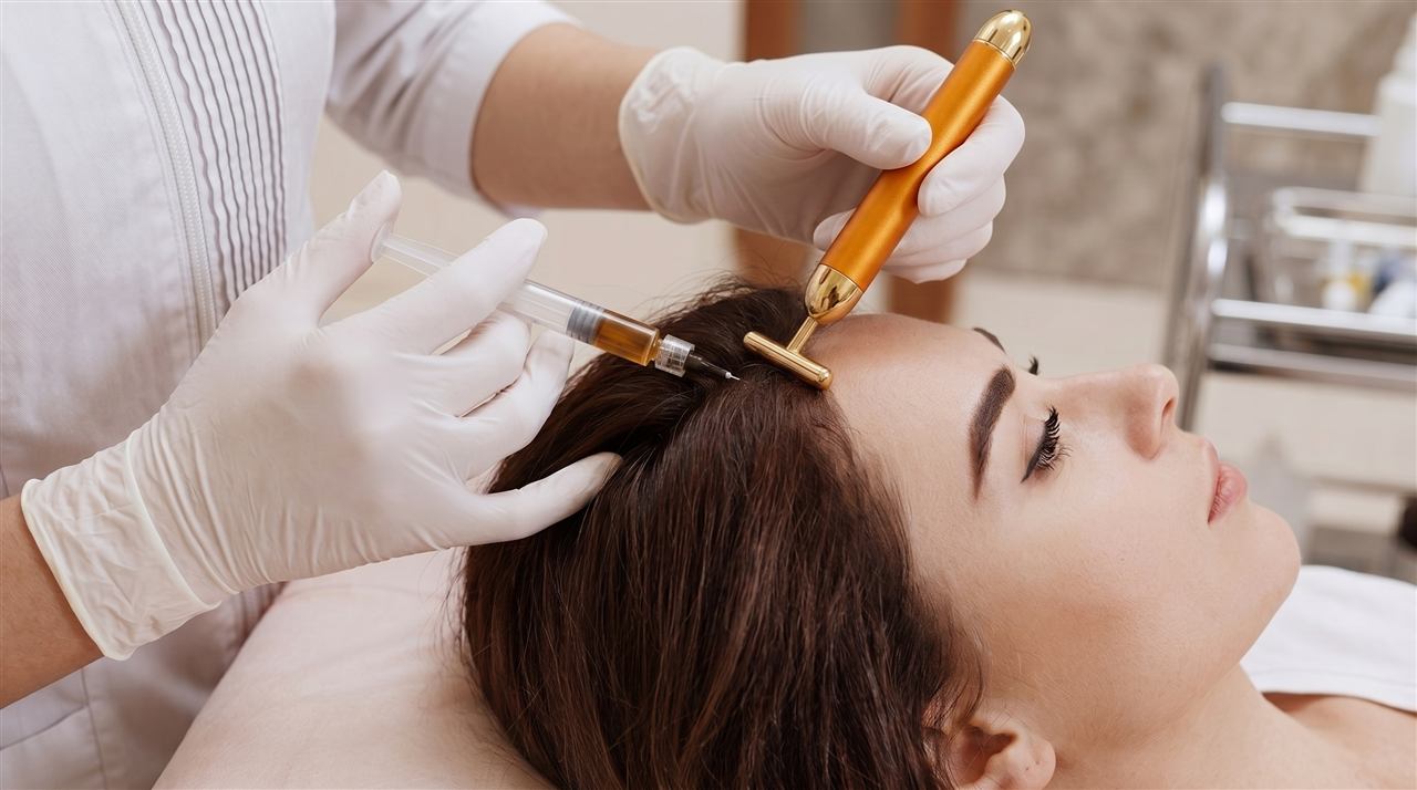 Aplicação de Mesoterapia Capilar